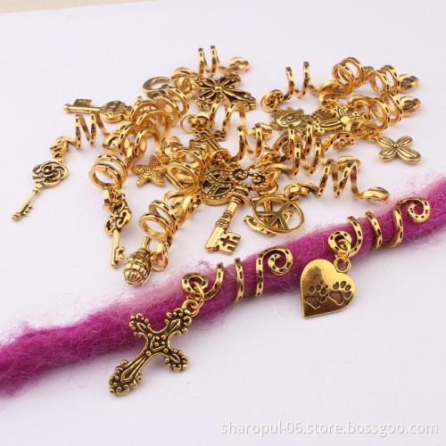 wood Metal Braiding hair Jewelry locs hair attachment Jamaica dread lcos Accessory hair beads